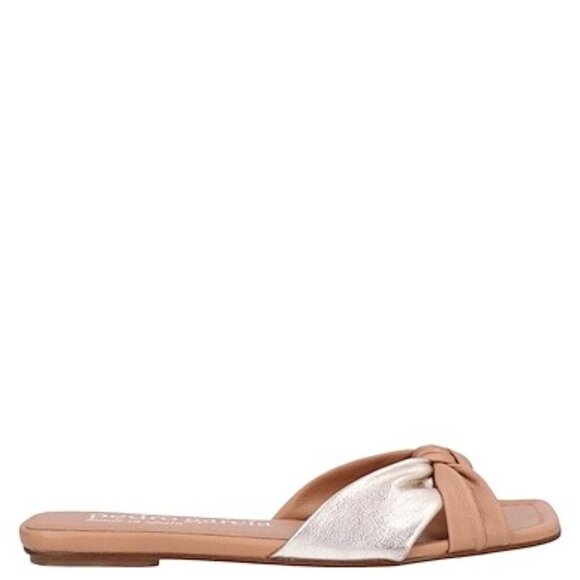 Pedro Garcia Slip On Sandals Pink Beige Gold - Picture 2 of 3